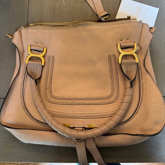 Chloe Medium Marcie Calfskin Blush Pink Leather Handbag Authentic Used - Picture 4 of 7